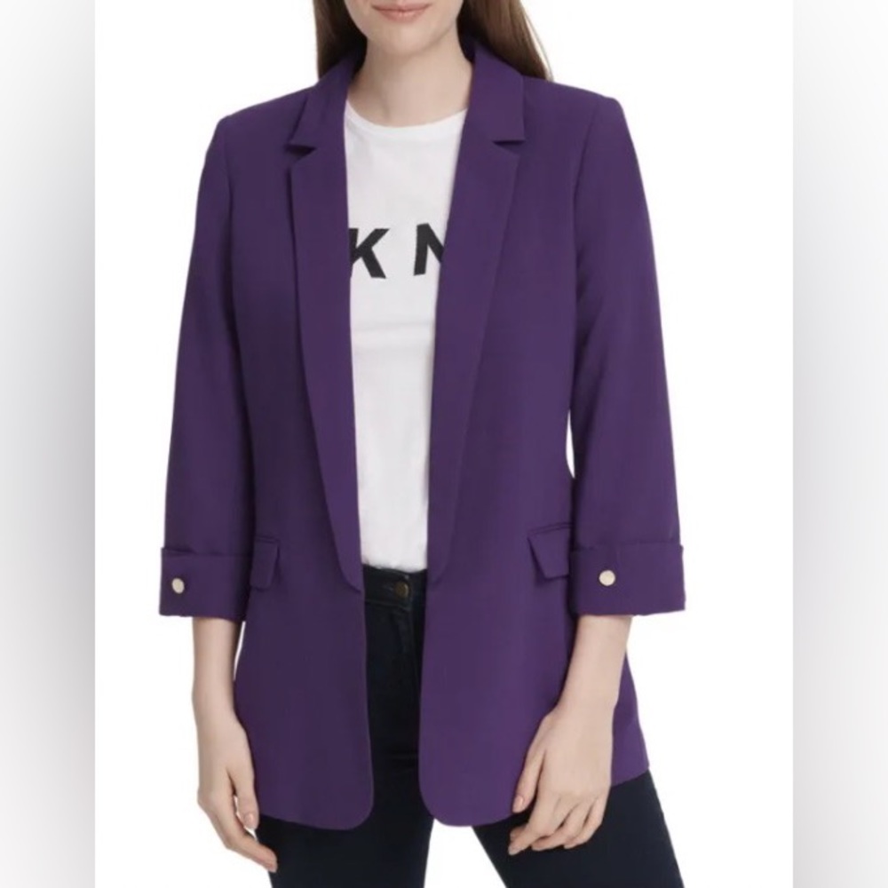 DKNY Purple Blazer with Gold Buttons